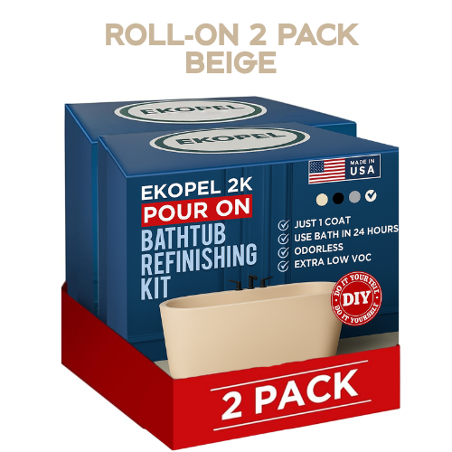 Roll On Ekopel Bathtub With Surround Kit - Ultra Durable, No Odor, New Easy Roll On Application