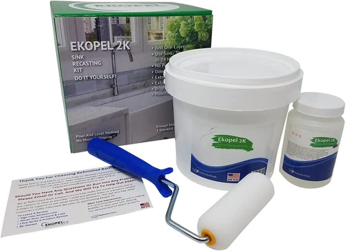 Ekopel 2K Sink / Shower Pan Recasting Kit. (1300 Gram - 1/2 Size Kit)