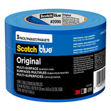 ScotchBlue Original Painter's Tape, 0.94 Inches x 60 Yards, 3 Rolls, Blue, Protects Surfaces and Removes Easily, For Indoor and Outdoor Use