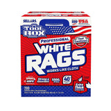 TOOLBOX Professional White Rags Shop Towels Center Pull Box for Painters, Automotive, Contruction, Office and Home - Made in USA (1 Box - 200 Towels)
