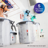 3M PPS 2.0 Spray Gun Cup, Lids and Liners Kit, 26024, Large, 28 Ounces, 200-Micron Filter, Use for Cars, Furniture, House and More, 1 Paint Cup, 50 Disposable Lids and Liners, 32 Sealing Plugs