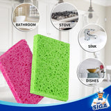 MR.SIGA Scrub Sponges, Non-Scratch Sponges for Dishes, Kitchen Sponge Dish Scrubber, 12 Pack