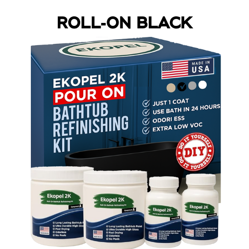Best Seller - Roll On Ekopel Bathtub Refinishing Kit - Ultra Durable, No Odor,  New Easy Roll On Application