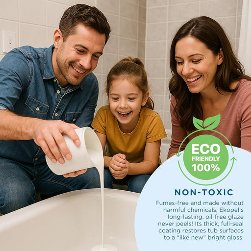 Pour On Ekopel Bathtub Refinishing Kit, Odorless, DIY Friendly Bathtub Refinishing Kit Now Made In USA (White)