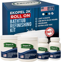 Ekopel Roll On bathtub refinishing kit with no odor and zero VOCs