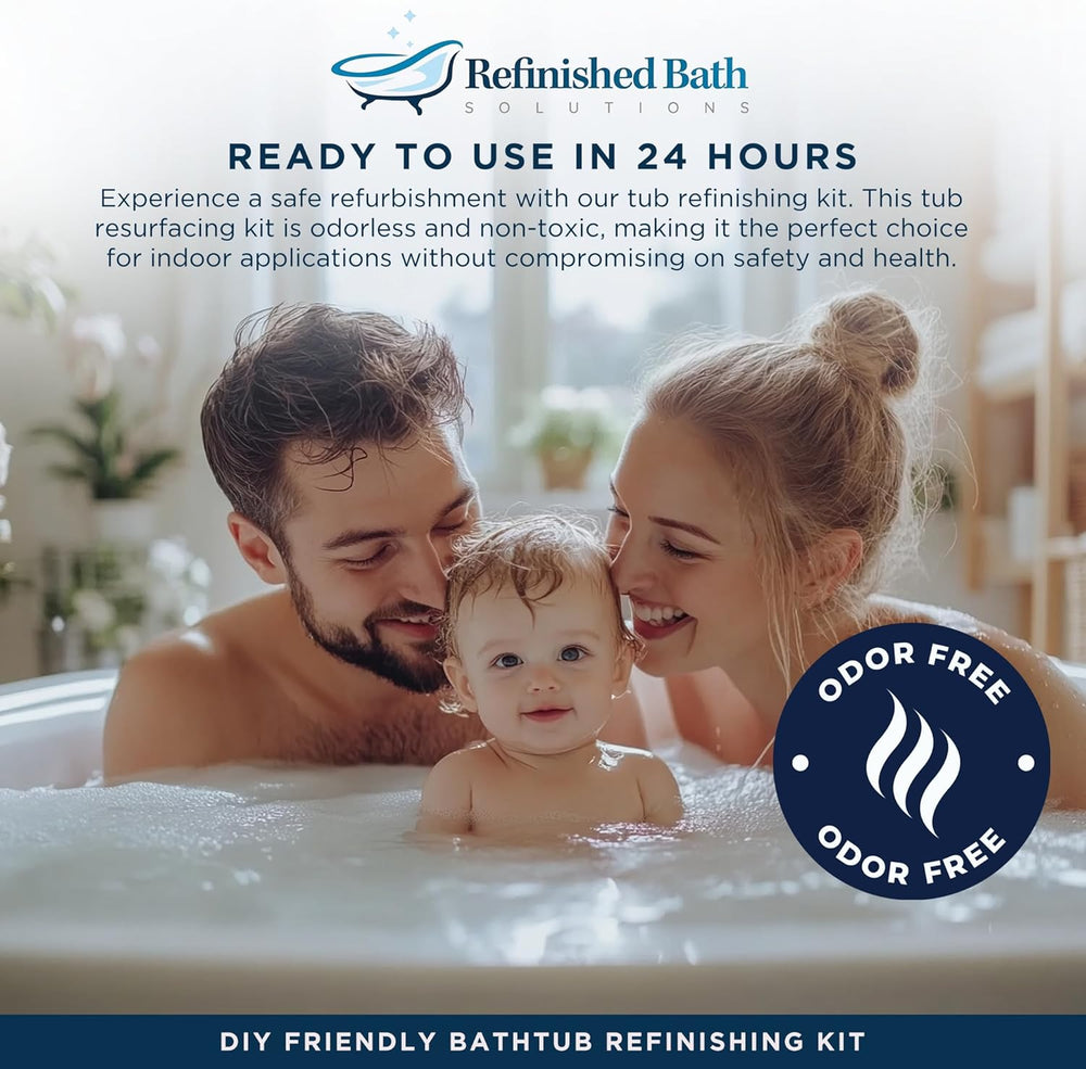 Quick, Mess-Free Bathtub Refinishing Kit – Easy Roll-On Application with Long-Lasting Gloss Finish