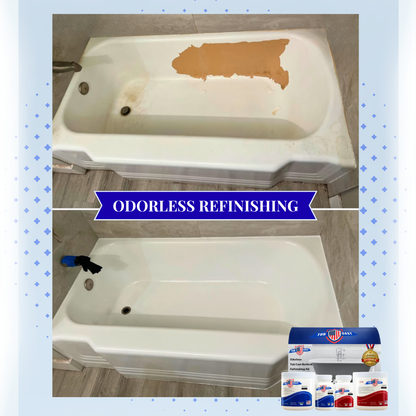 Easy Roll-On Bathtub Refinishing Kit – Durable, Bright White Finish with Long-Lasting, Odor-Free Coating