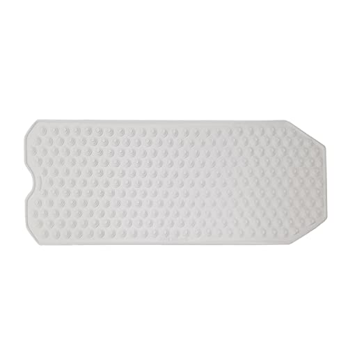 No Suction Cup Bath Mat For Refinished Bathtubs - Made In Italy - White - 41x15 Inches