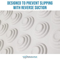 The Original Refinished Bathtub Mat Large Premium Made in Italy Version- No Suction Cup Bath Mat, Designed for Textured and Refinished Bathtubs Made of Quality Vinyl, Not Cheap Plastic (White)